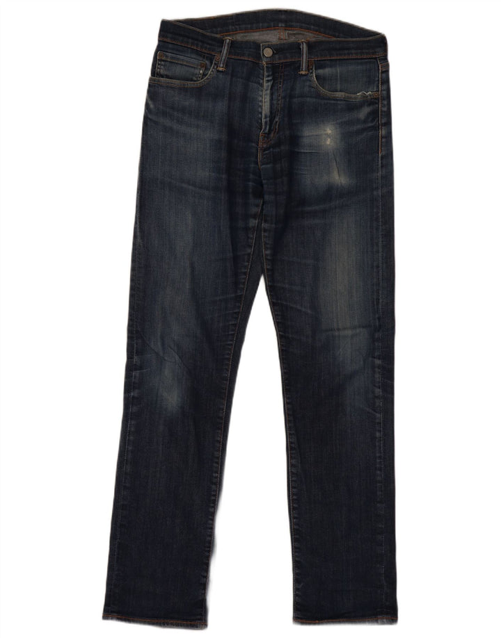 Levi's Herren 504 Straight Jeans W32 L34 Marineblaue Baumwolle