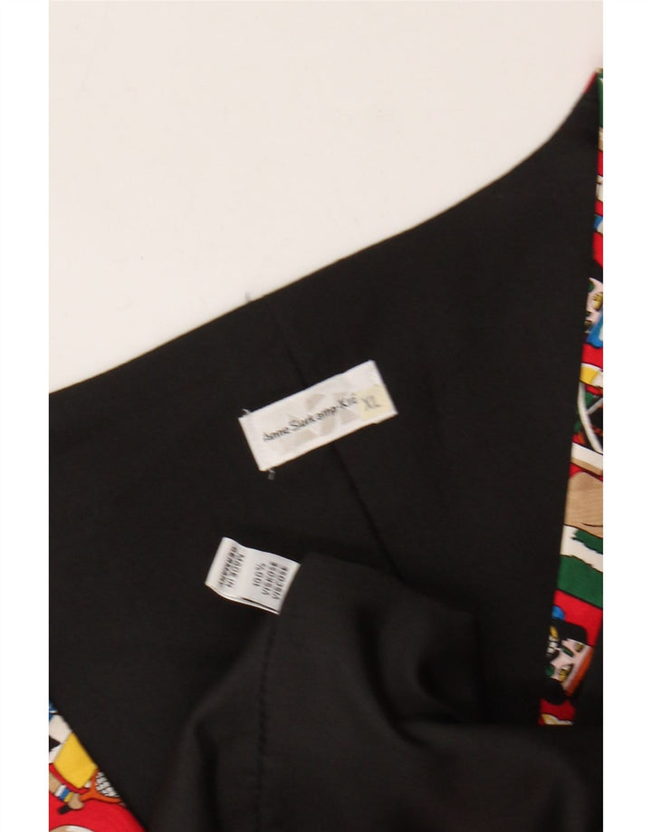 VINTAGE Herren-Weste mit abstraktem Muster, XL, rote Viskose