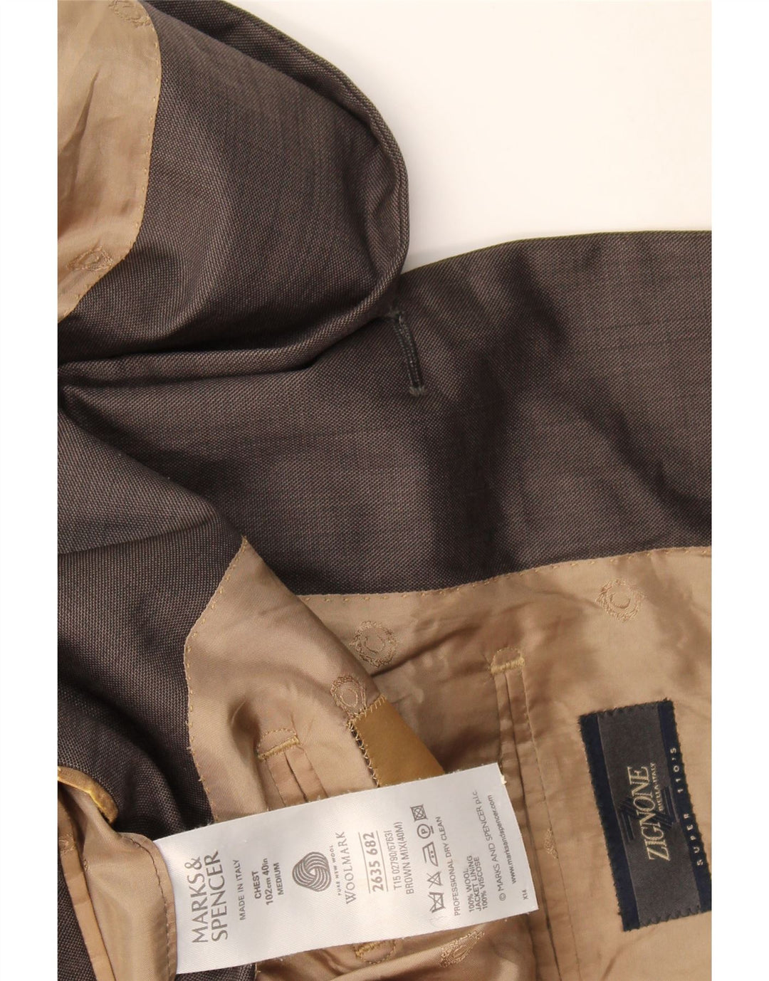 Marks & Spencer Herren-Blazer mit 3 Knöpfen, UK 40, große graue Wolle