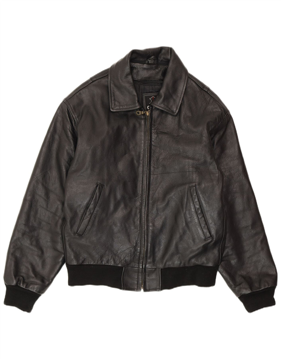 VINTAGE Herren Lederjacke UK 40 Großes schwarzes Leder