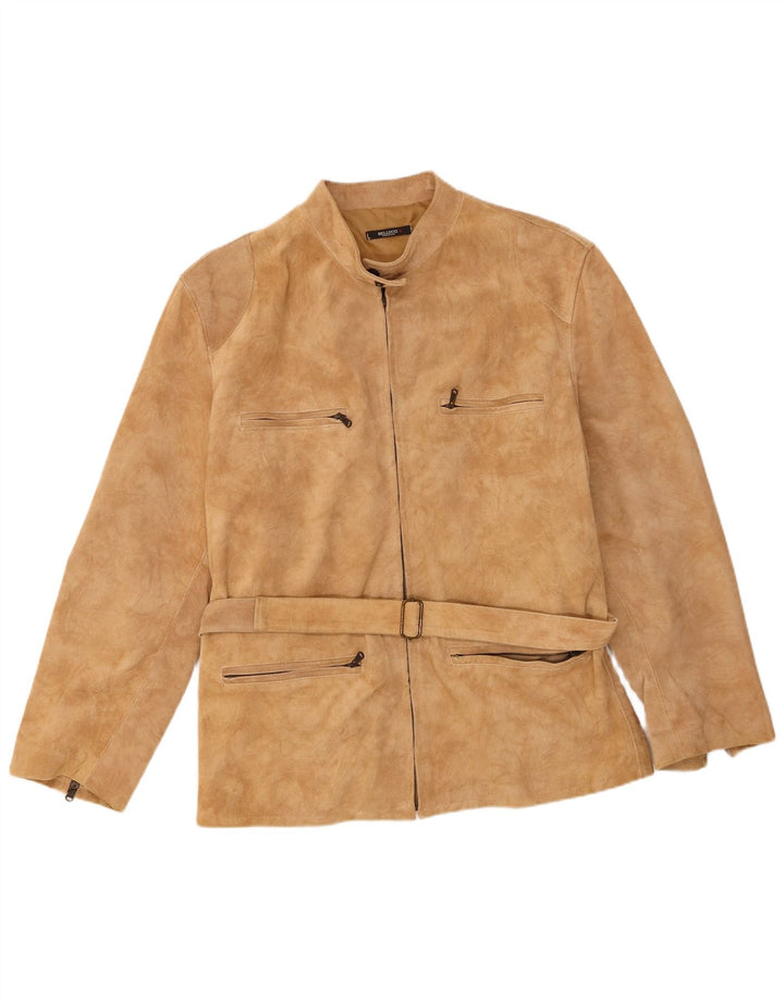 Bellucci Herren Wildlederjacke IT 54 2XL Beige Leder