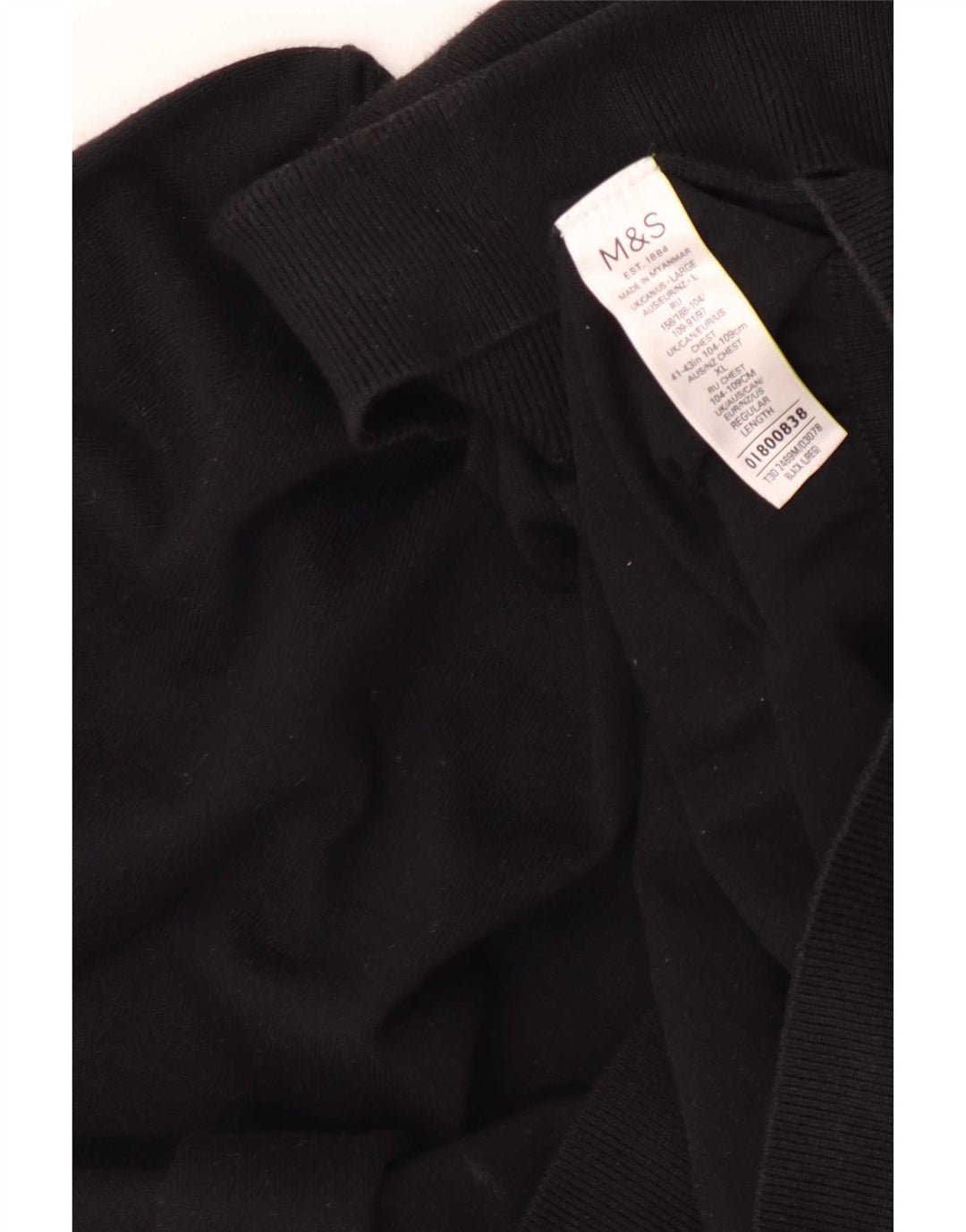 Marks & Spencer Rollkragenpullover für Herren, groß, aus schwarzer Baumwolle