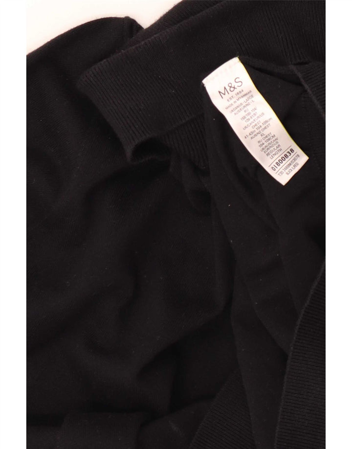 Marks & Spencer Rollkragenpullover für Herren, groß, aus schwarzer Baumwolle