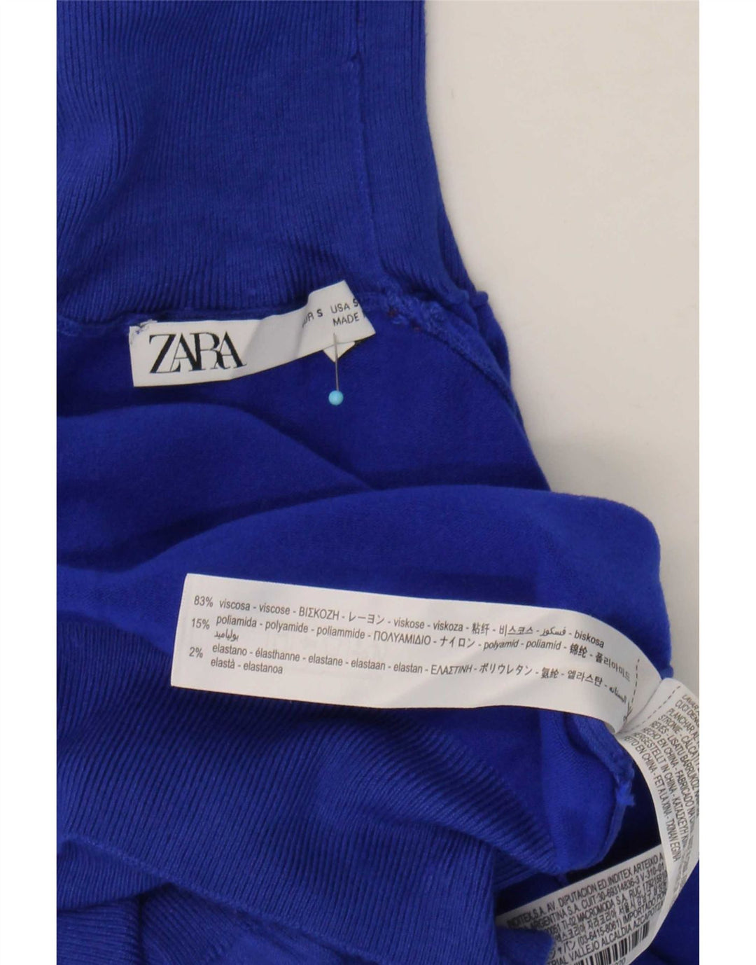 Rollkragenpullover für Damen von Zara, Gr. 10, Größe S, blau, Viskose