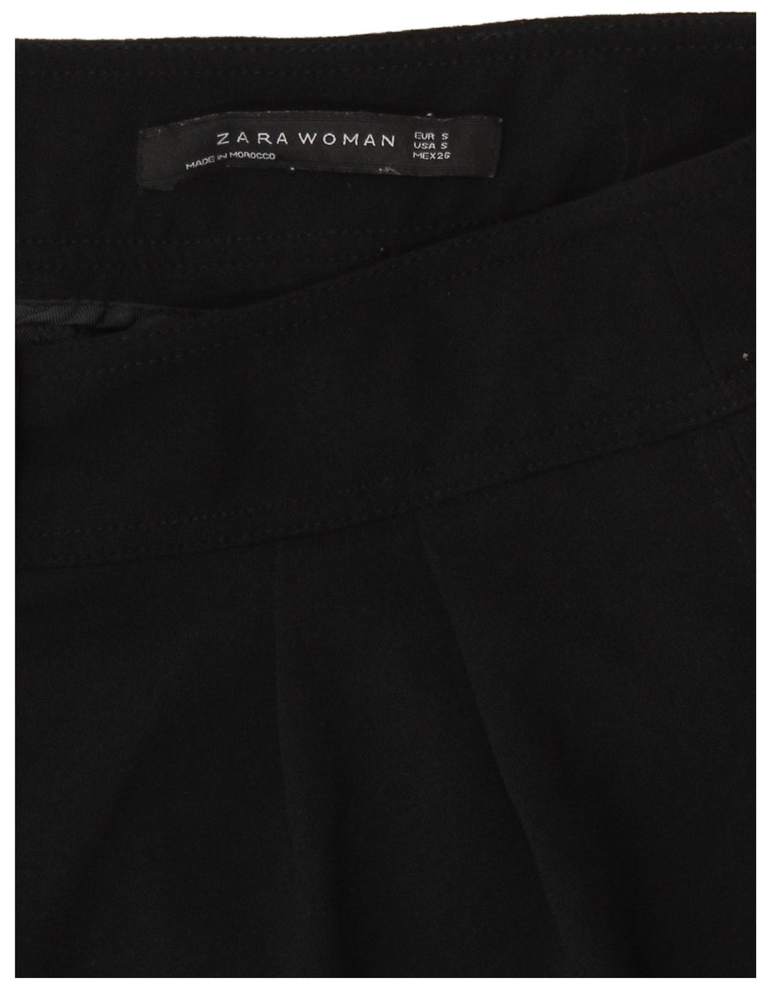 Zara Damen-Shorts mit hoher Taille und Pegged-Freizeit-Shorts, Größe S, W26, Schwarz, Polyester