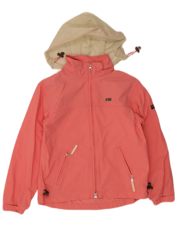 Napapijri Mädchen-Regenjacke mit Kapuze, 11–12 Jahre, rosa Nylon