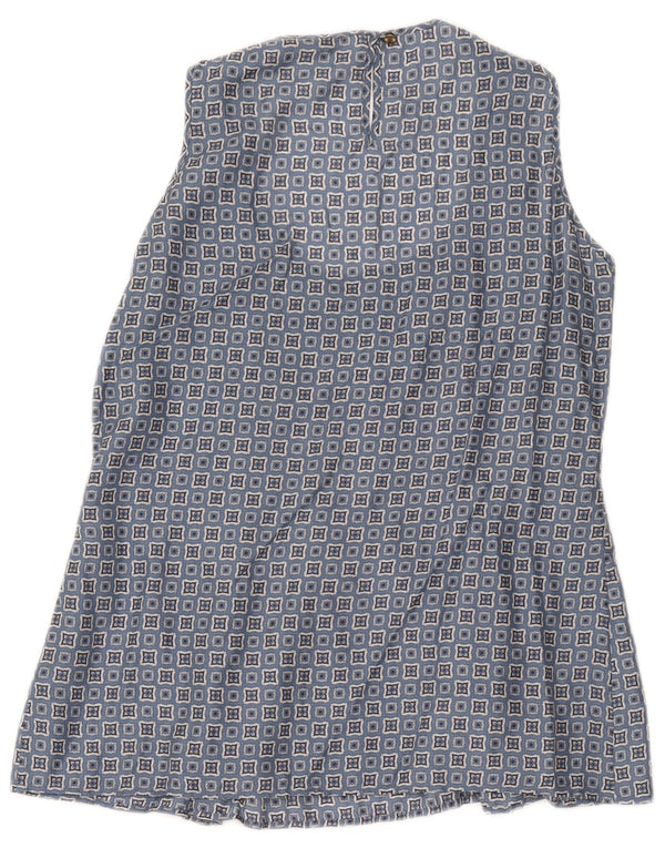 Massimo Dutti Damen ärmelloses Blusenoberteil EU 42 groß blau geometrisch
