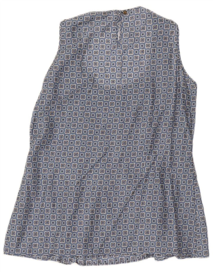 Massimo Dutti Damen ärmelloses Blusenoberteil EU 42 groß blau geometrisch