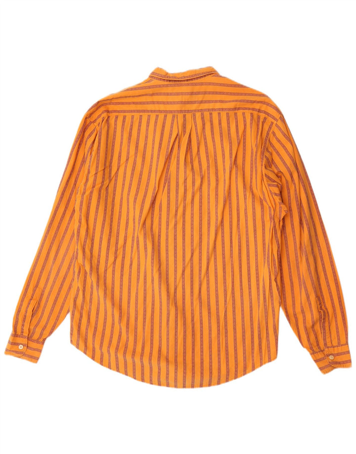 Vintage Herrenhemd XL Orange gestreift aus Baumwolle