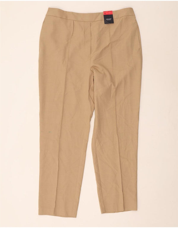 Marks & Spencer Damen Slim Chinohose UK 18 XL W34 L30 Beige Polyester