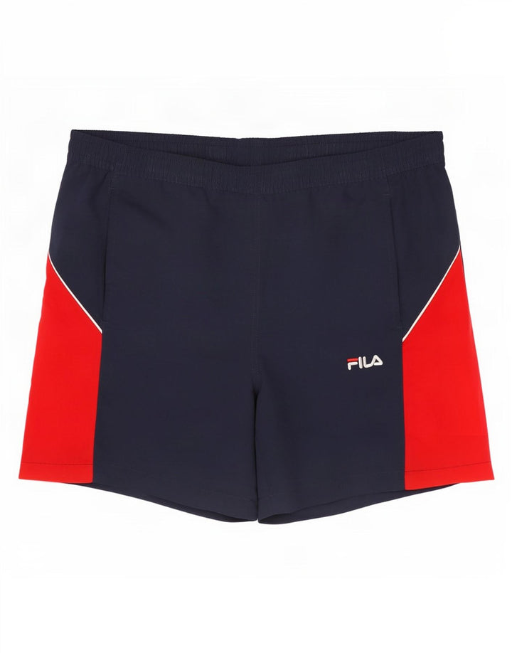 Fila Herren-Sportshorts, groß, marineblau, Farbblock-Polyester