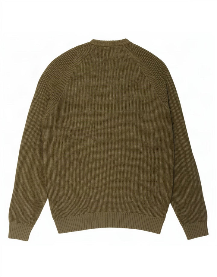 Zara Herren-Pullover mit Rundhalsausschnitt, groß, Khaki
