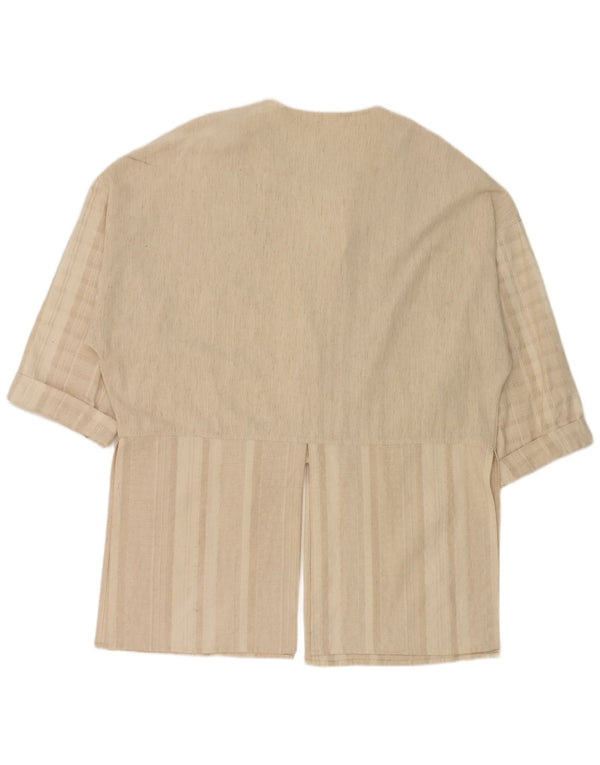 No Problem Damen-Hemdkleid mit 3/4-Ärmeln, Gr. 42, Größe L, Beige, gestreift