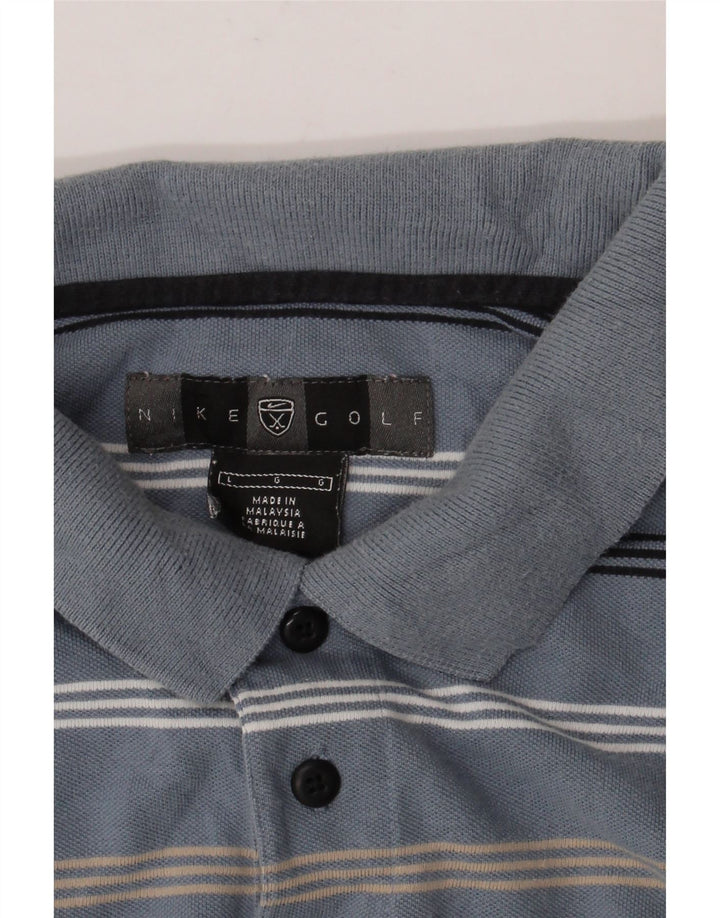 NIKE Herren-Poloshirt, groß, blau gestreift