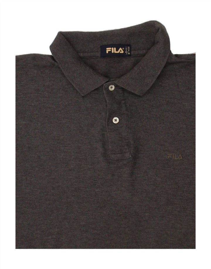 FILA Mens Polo Shirt Large Grey Cotton Vintage Fila and Second-Hand Fila from Messina Hembry 