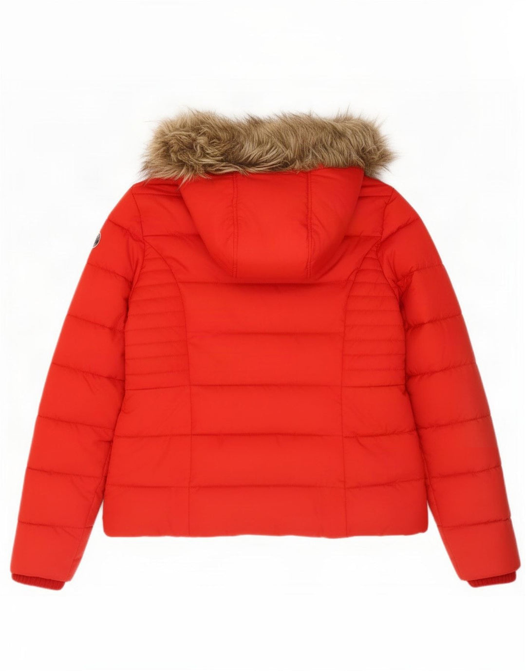 Abercrombie & Fitch Wattierte Damenjacke mit Kapuze, UK 16, Größe L, Rot, Polyester