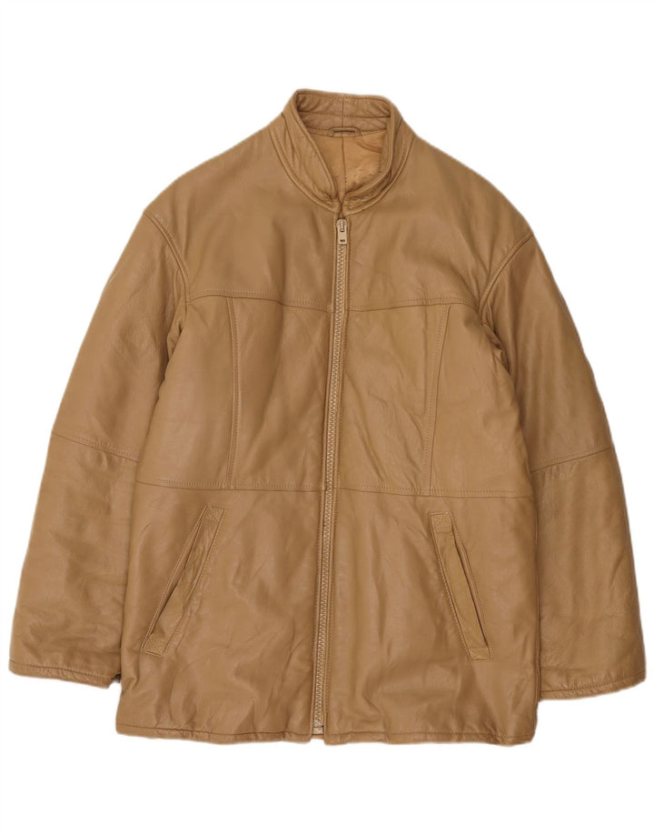 VINTAGE Herren Lederjacke IT 48 Mittelbraun