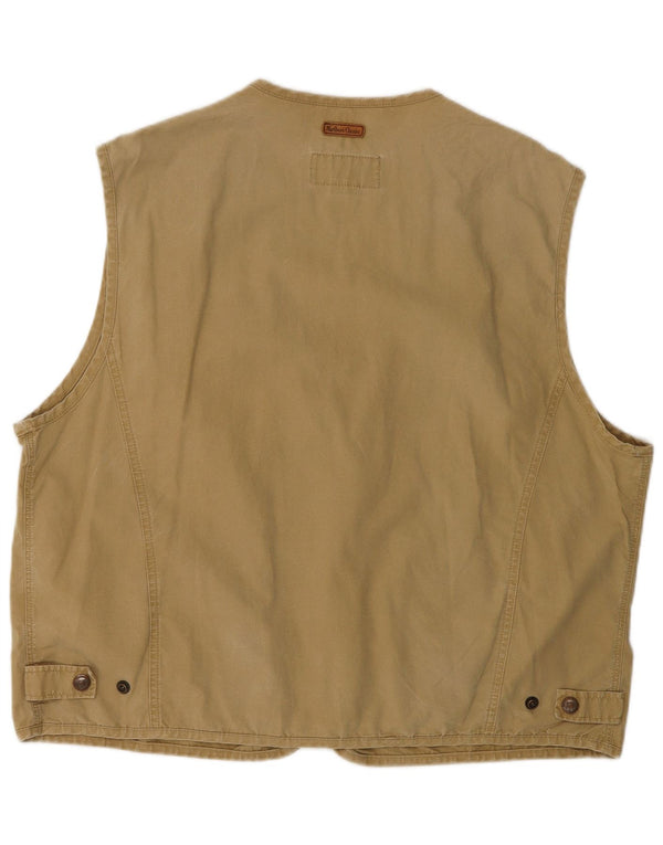 Marlboro Classics Herren Utility Gilet UK 46 3XL Beige Baumwolle