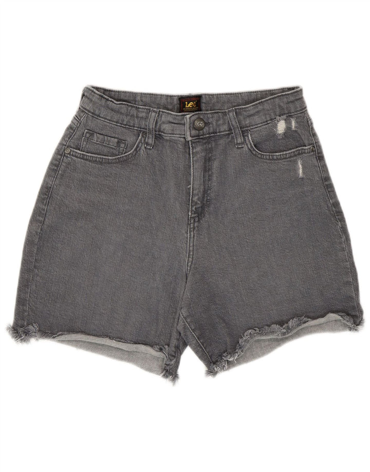 Lee Damen-Jeansshorts im Distressed-Look, US-Größe 4, Größe S, W27, graue Baumwolle