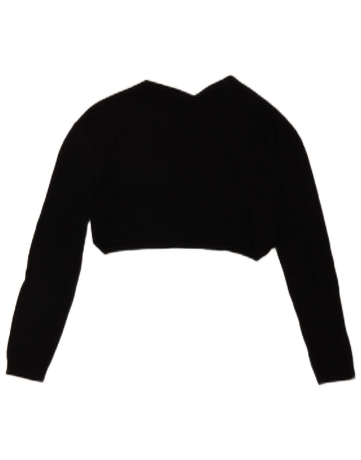 Max & Co. Damen 3/4-Ärmel Crop Top UK 10 Small Schwarz