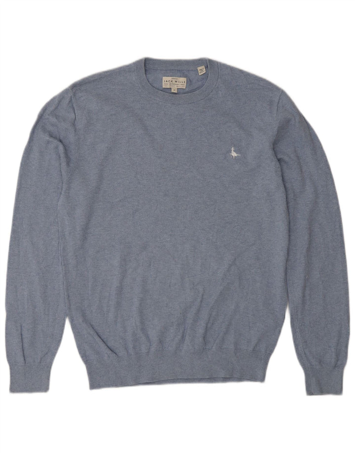 Jack Wills Herren-Pullover mit Rundhalsausschnitt, Größe S, blau, Baumwolle