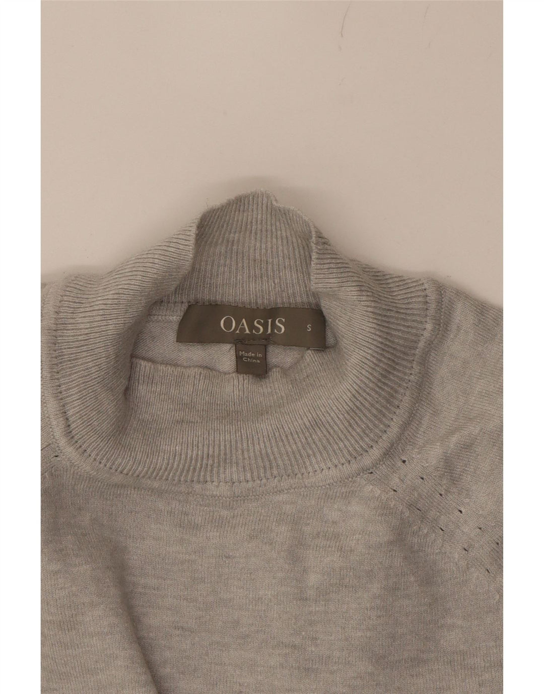 OASIS Womens Oversized Turtle Neck Jumper Sweater UK 10 Small Grey Viscose Vintage Oasis and Second-Hand Oasis from Messina Hembry 