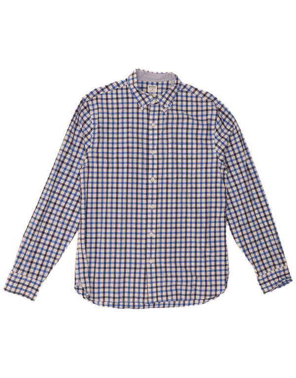 BONOBOS Herren-Hemd mit Standard-Passform, mittelblau, Gingham-Baumwolle