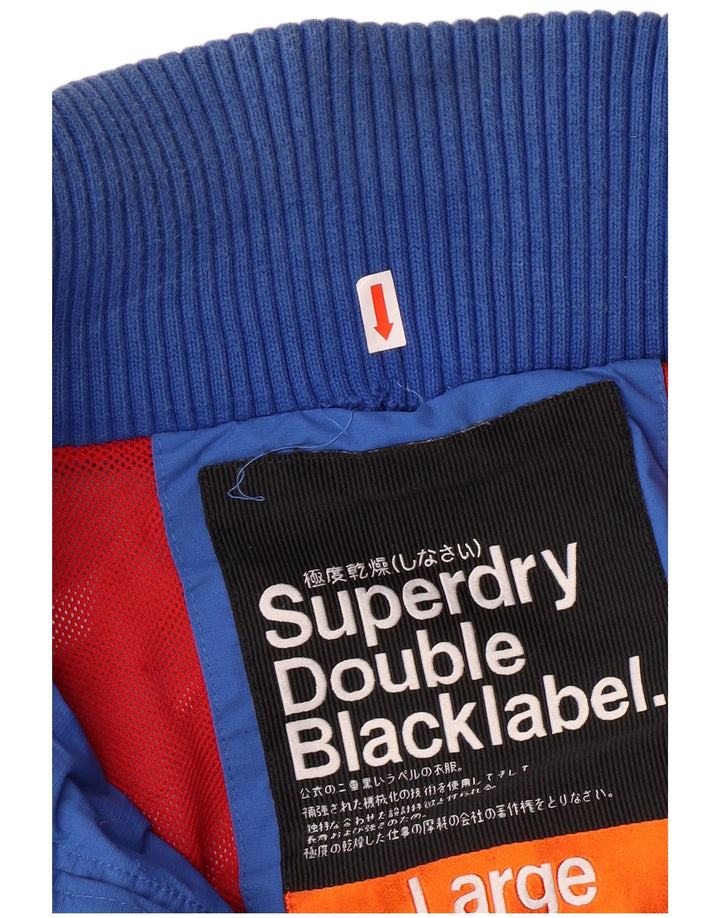 SUPERDRY Herren-Windbreaker-Jacke, UK 40, Größe L, blaues Nylon