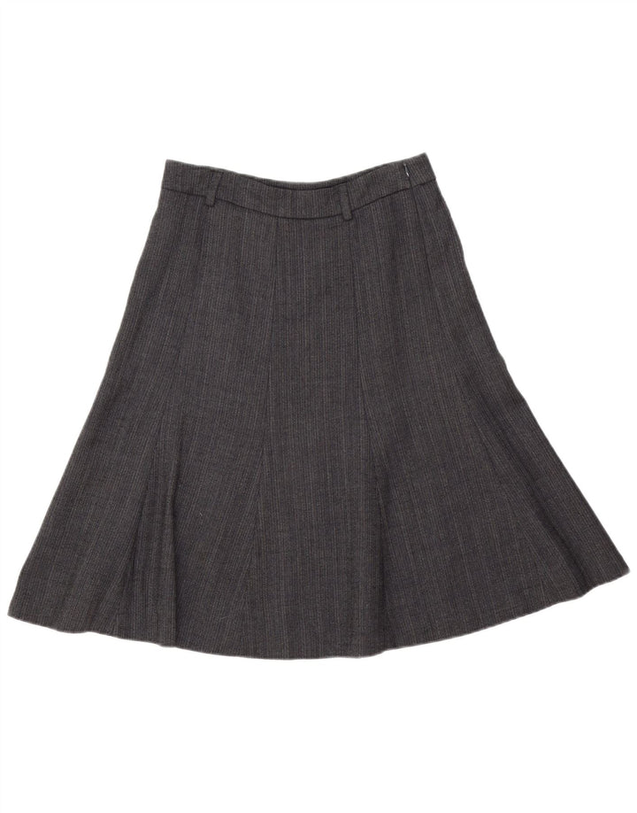 J. Crew Damen-A-Linien-Rock US 2 XS W28 Graue Wolle mit Fischgrätenmuster