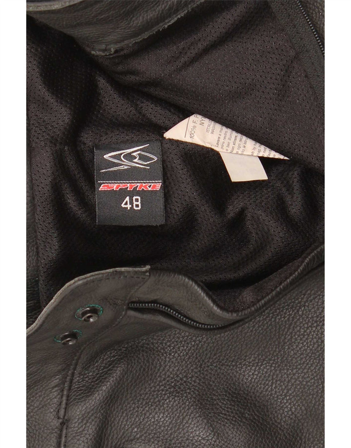 Spyke Herren Motorrad-Grafik-Lederhose IT 48 Medium W30 L28 Schwarz