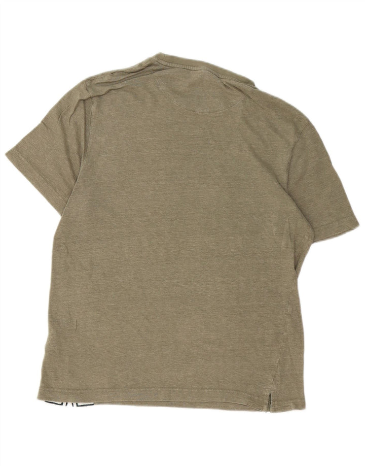 Ted Baker Herren-T-Shirt, normal, Größe 3, mittleres Khaki-Leinen