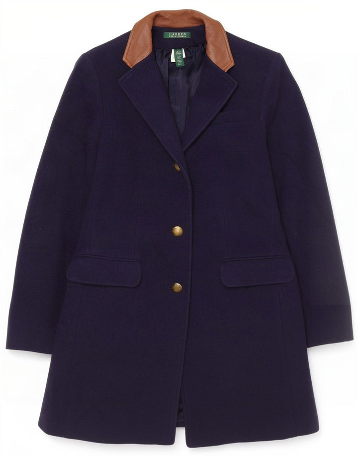 Ralph Lauren Damenmantel US 6 Medium Navy Blue Colourblock Wolle