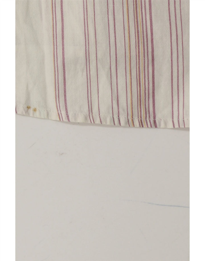 KAPPA Herren Kurzarmhemd Mittelweiß gestreift aus Baumwolle