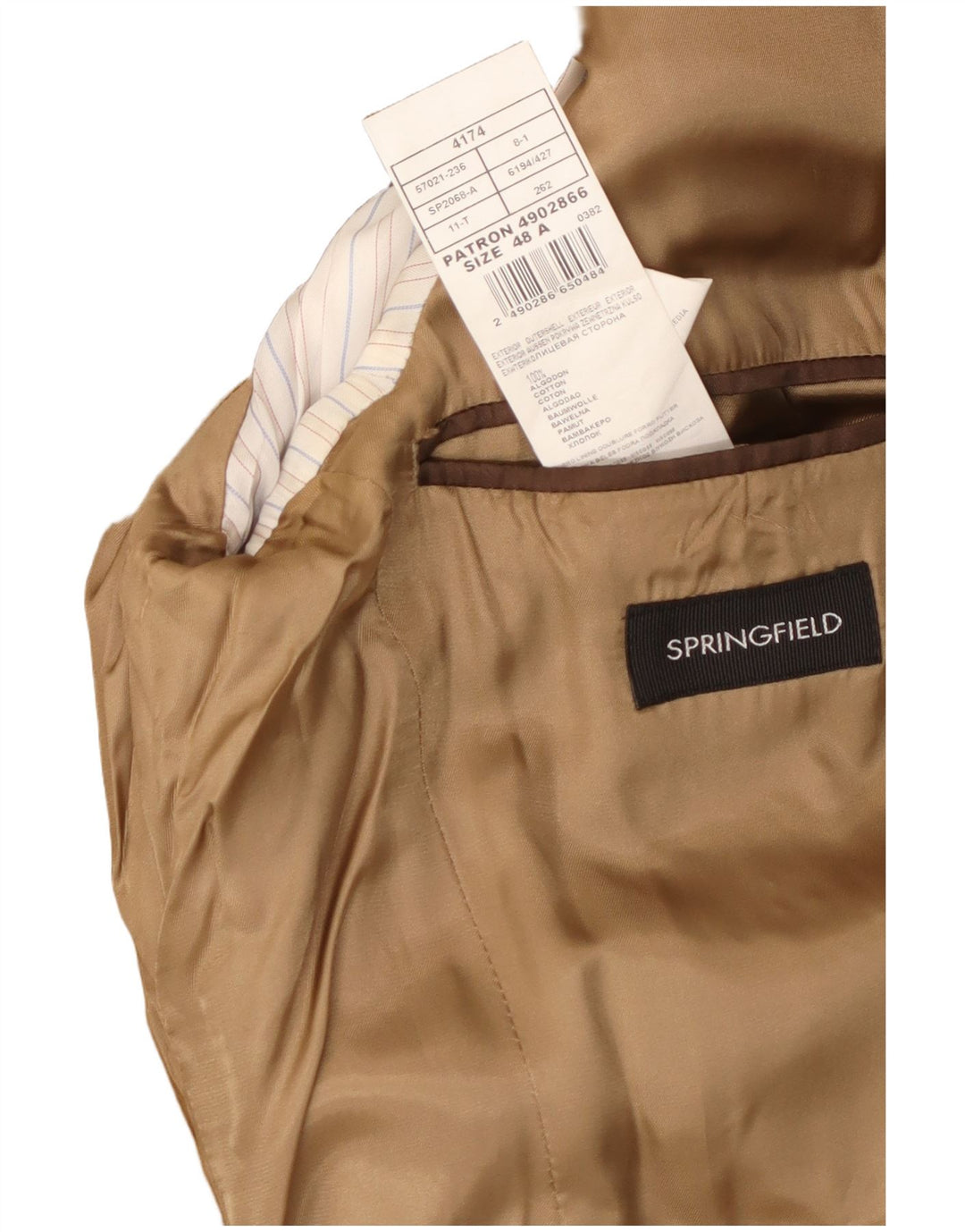 Springfield Herren 3-Knopf-Blazer aus Cord, IT 48, mittelbeige Baumwolle