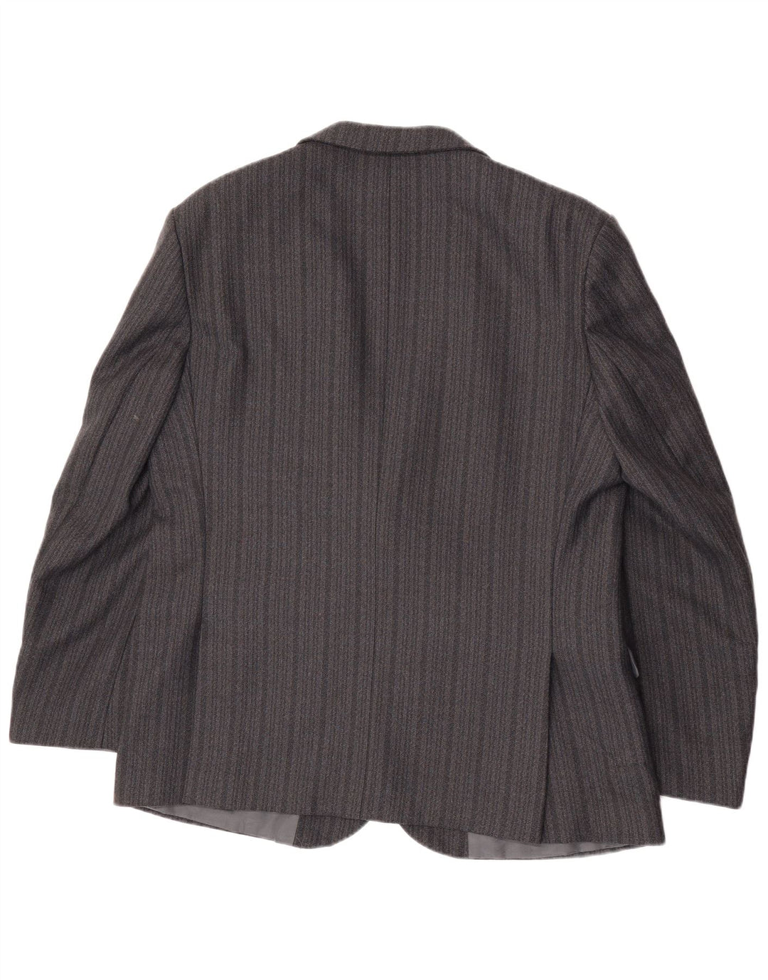 Vintage Herren 2-Knopf-Blazerjacke UK 44 2XL Grau gestreiftes Terylen