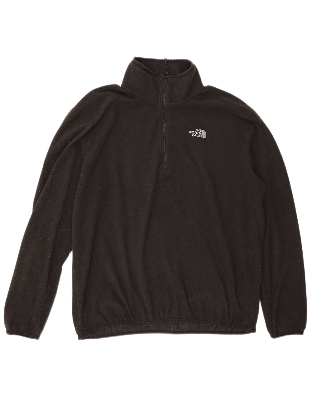 The North Face Herren-Fleecepullover mit Reißverschluss am Hals, groß, aus schwarzem Polyester