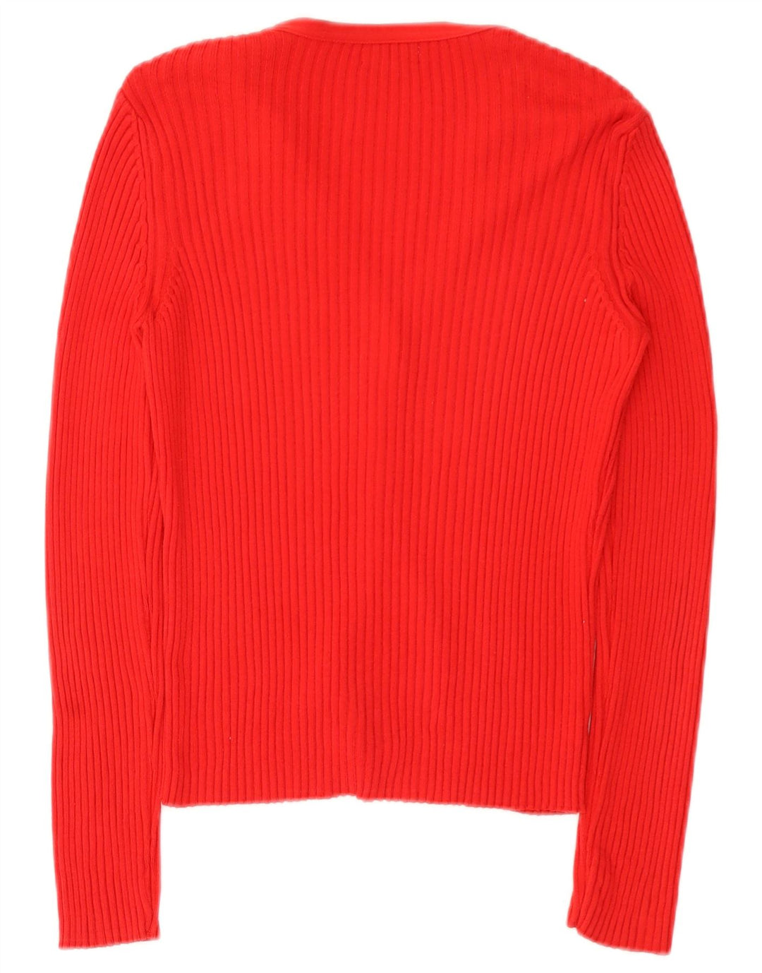 Benetton Damen-Cardigan-Pullover UK 12 Mittelrote Baumwolle