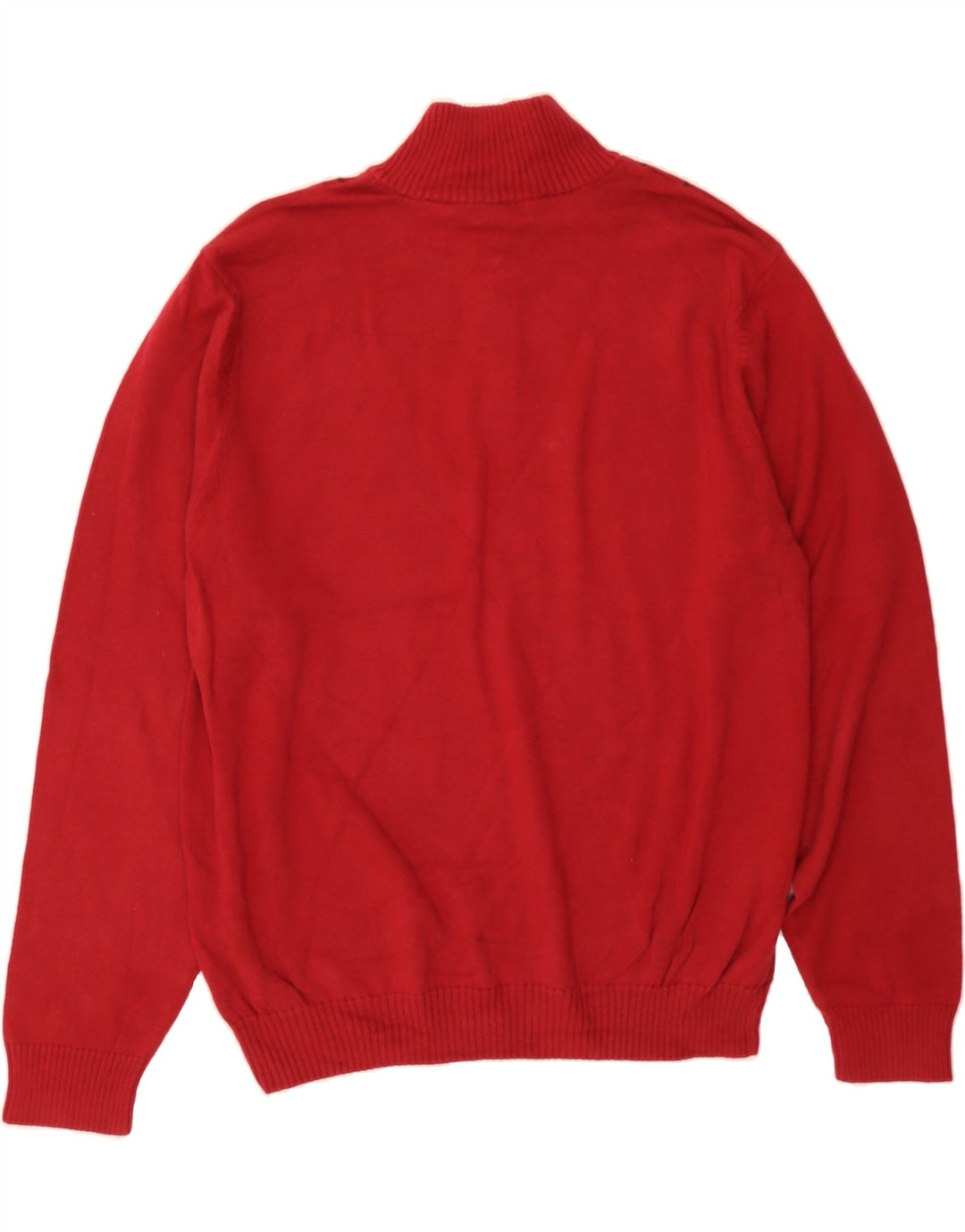 IZOD Mens Zip Neck Jumper Sweater Large Red Argyle/Diamond Cotton Vintage Izod and Second-Hand Izod from Messina Hembry 