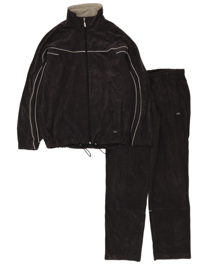 Asics Herren-Trainingsanzug aus Velours, groß, aus schwarzem Polyester