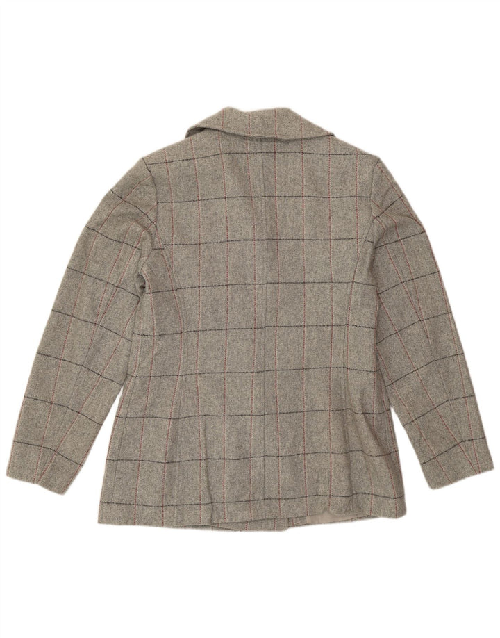 Marks & Spencer Damen Blazer Jacke UK 12 Mittelgrau kariert