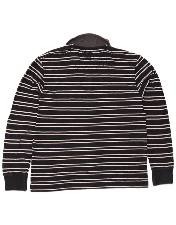 North Sails Herren-Rugby-Poloshirt, langärmelig, 2XL, marineblau, gestreift, Baumwolle