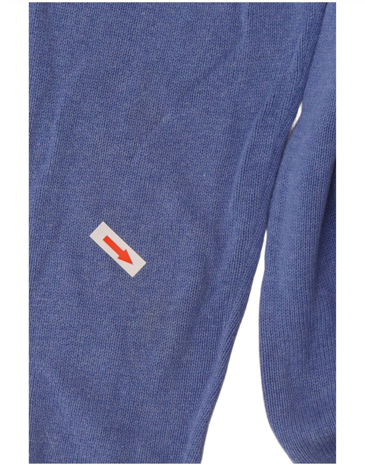 Marks & Spencer Herren-Pullover mit V-Ausschnitt, XL, blaue Baumwolle