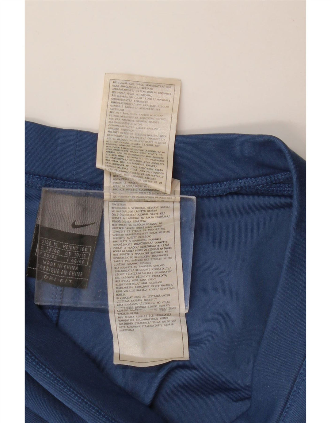 NIKE Damen-Trainingshose UK 10/12 Mittelblaues Colourblock-Polyester