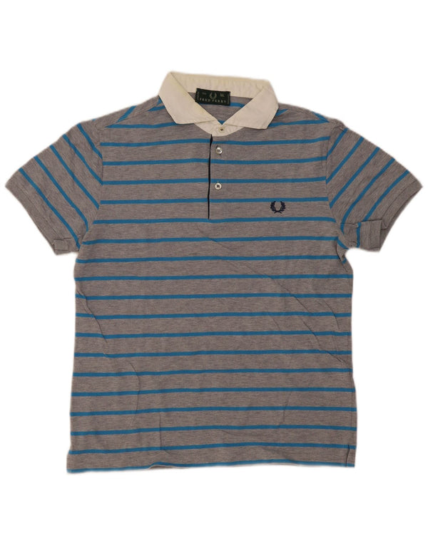 Fred Perry Herren Rugby-Poloshirt XL, grau gestreift, Baumwolle