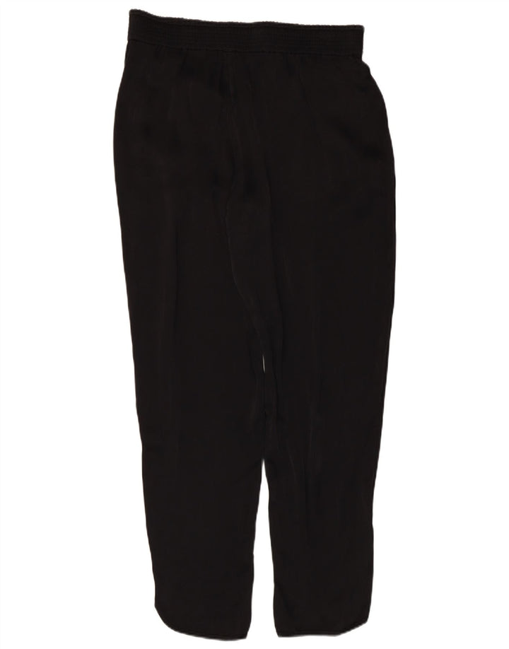 Gerade Freizeithose für Damen von Zara, mittelgroß, W30, L28, schwarze Viskose