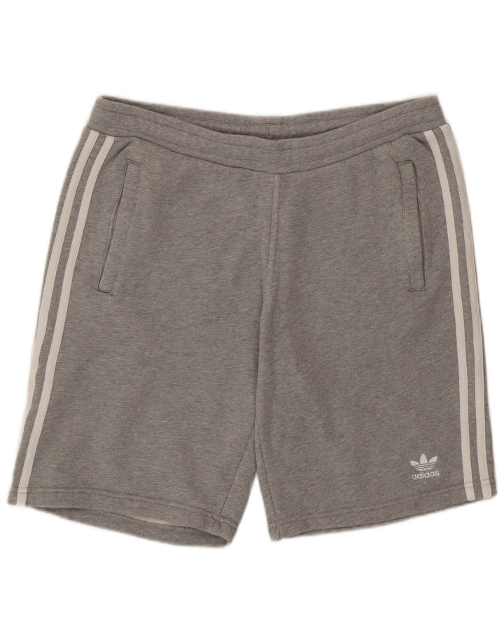 Adidas Herren Sportshorts mittelgraue Baumwolle
