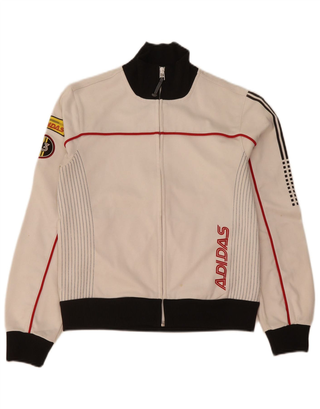 Adidas Damen-Trainingsanzugoberteil mit Grafik, UK 12, Mittelweiß, Farbblock