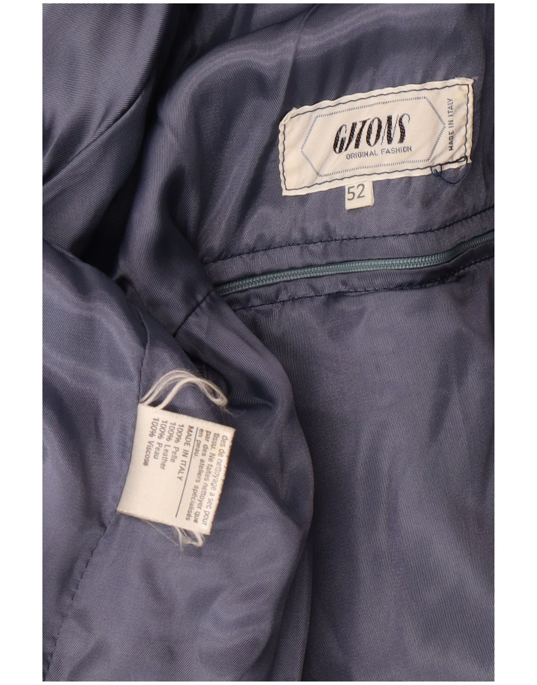 VINTAGE Herren Militärlederjacke IT 52 XL Blaues Leder