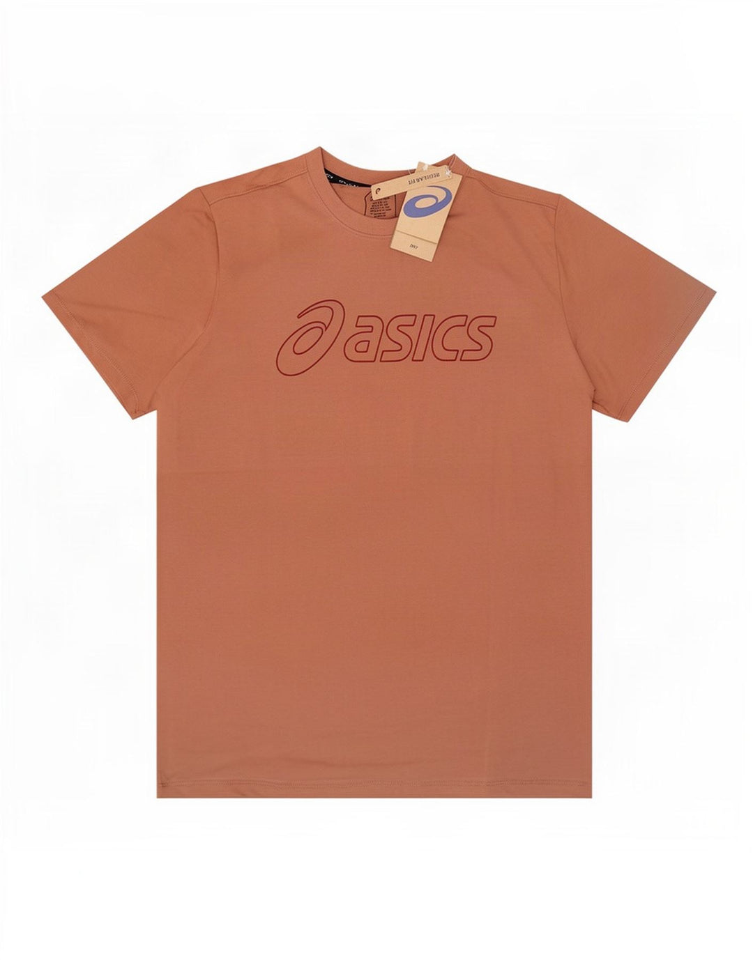 Asics Herren-T-Shirt mit Grafik, groß, braune Baumwolle