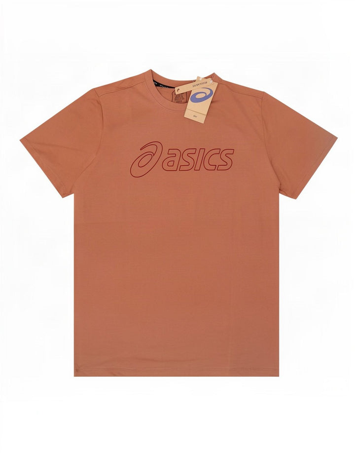Asics Herren-T-Shirt mit Grafik, groß, braune Baumwolle